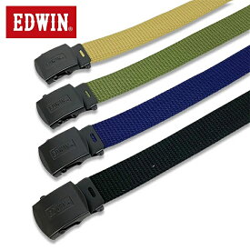 ベルト EDWIN 32mm テープベルト GIデザインベルト ブラックバックル ファッション ブランド メンズ 男性用 ブラック カーキ ネイビー ベージュ