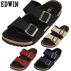 エドウィン サンダル メンズ 靴 シューズ コンフォート ダブルベルト カジュアル ブラック 黒 ネイビー ベージュ 送料無料 EDWIN EW9062