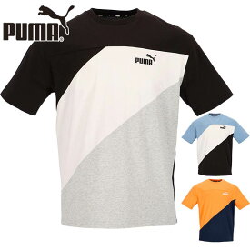 プーマ メンズ PUMA POWER MX SS カラーブロック Tシャツ アパレル 半袖 トレーニング 運動 スポーツ ブラック 黒 ブルー 青 PUMA 681074