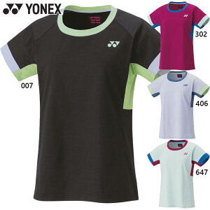ヨネックス レディース ウィメンズゲームシャツ バドミントン ウェア 競技 半袖 トップス UVカット 吸汗速乾 ストレッチ 制電 ブラック 黒 グレー ブルー 青 灰色 送料無料 YONEX 20770