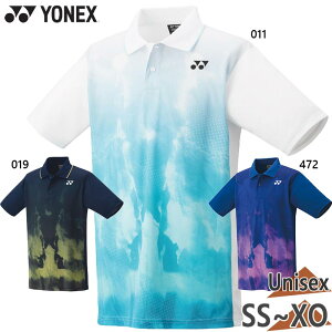ヨネックス メンズ レディース ユニゲームシャツ バドミントン ウェア 競技 トップス 半袖 吸汗速乾 制電 UVカット 運動 スポーツ ホワイト 白 ネイビー 送料無料 YONEX 10610