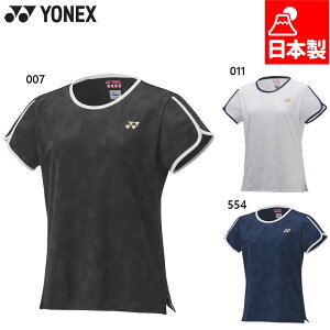 ヨネックス レディース ウィメンズゲームシャツ テニス ウェア 競技 バドミントン 半袖 ホワイト 白 ブラック 黒 ネイビー 送料無料 YONEX 20899