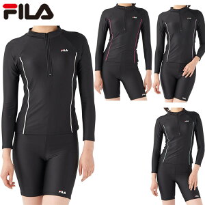 FILA フィラ ニッキー レディース セパレート水着 水泳 ウェア 長袖 セパレーツ水着 めくれ防止機能付 セパレート ブラック 黒 送料無料 NIKKI 3132845