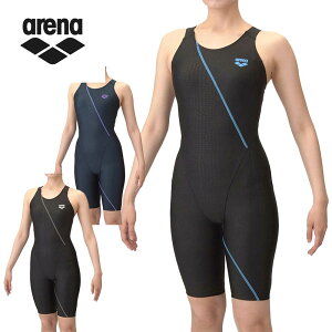 アリーナ レディース アクアエクサ フィットネスワンピーススパッツ 水泳 ウェア 競技 水着 撥水 オープンバック ひっかけパッド 運動 スポーツ グレー ネイビー ブルー 青 灰色 送料無料 are