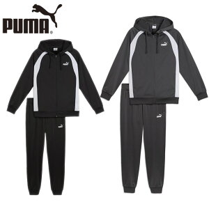プーマ メンズ フーデッド ポリ スーツ アパレル セットアップ上下セット スーツ ジャージ トラックスーツ スポーツ スポーティー カジュアル グレー 灰色 送料無料 PUMA 691021