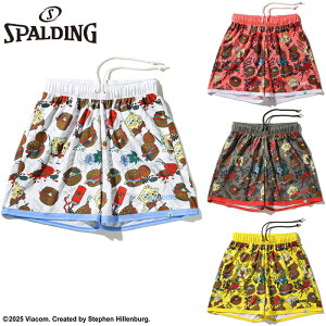 スポルディング スポーツ ジュニア キッズ ジャージーショーツ スポンジ・ボブ クラビー パーティ バスケットボール ウェア ボトムス ショート 競技 ホワイト 白 グレー イエロー ピンク 灰