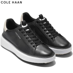 コールハーン レディース グランドプロ トップスピン ゴルフ 競技 ローカット スパイクレス スニーカー ウォータープルーフ 防水 牛革 本革 ブラック 黒 送料無料 COLE HAAN W29611