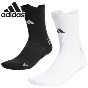 アディダス メンズ レディース フットボール グリッププリント クルーソックスCU サッカー アパレル 競技 トレーニング 試合 クッション性 ホワイト 白 ブラック 黒 adidas II193
