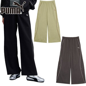 プーマ レディース CORE HERITAGE トラック パンツ アパレル ジャージ 紫外線カット ウエストゴム ドローコード カジュアル スポーツ セットアップ対応 ブラック 黒 グレー ベージュ 灰色 送料無