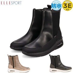 3E���� ���L �G���X�|�[�c ���f�B�[�X �G�A�\�[���T�C�h�S�A�u�[�c �C �V���[�Y ������� �T�C�h�t�@�X�i�[ �y�� �O���b�v�� 4cm4���Ԗh���݌v �u���b�N �� �O���[ �D�F �������� ELLE SPORT ESP126