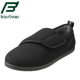 バイオフィッター ユニバーサル biofitter スニーカー BF-4303 メンズ靴 靴 シューズ 4E相当 ローカットスニーカー 紐なし 幅広 ゆったり 歩きやすい 面ファスナー 着脱テープ 履きやすい 反射 反射材 ブラック