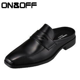 オンアンドオフ ON&OFF 7966 メンズ靴 3E相当 ビジネスサンダル かかとなし 楽々 楽ちん 快適 オフィス 仕事 ブラック