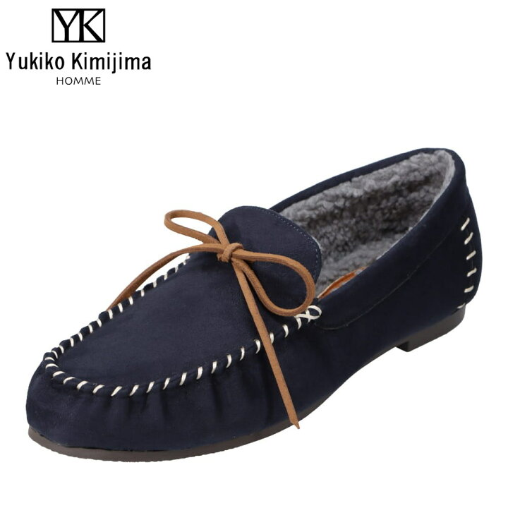 楽天市場 ユキコキミジマ Yukiko Kimijima Yk 306 メンズ靴 靴 シューズ 3e相当 カジュアルシューズ 内ボア 暖かい 素足 はだし 小さいサイズ対応 大きいサイズ対応 ネイビー 靴 チヨダ楽天市場店