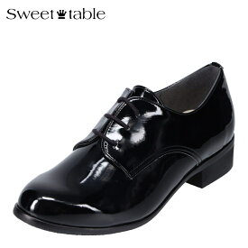 スウィートテーブル Sweet table SW1835 レディース靴 靴 シューズ 2E相当 カジュアルシューズ 日本製 国産 マニッシュシューズ エナメル 艶感 ブラックエナメル調