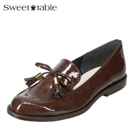 スウィートテーブル Sweet table SW7170 レディース靴 靴 シューズ 2E相当 パンプス ローファー 日本製 国産 マニッシュシューズ タッセル ダークブラウンエナメル調