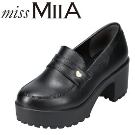 ミスミーア miss MIIA MA3710 レディース靴 靴 シューズ 2E相当 ローファー 厚底 ボリューム マニッシュ メンズライク ラウンドトゥ ブラック