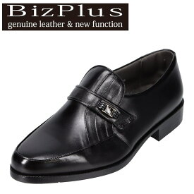 ビズプラス BIZPLUS 3016 メンズ靴 靴 シューズ 4E相当 ローファー スリッポン ビジネスシューズ 紐なし 幅広 クッション性 歩きやすい 履きやすい 革靴 ブラック