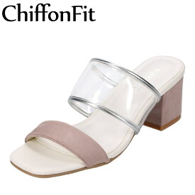 【楽天スーパーSALE★最大50％OFF】シフォンフィット ChiffonFit CF-8503 レディース靴 靴 シューズ 2E相当 サンダル クリア素材 スエード素材 異素材 ミックス おしゃれ 春夏 グレー