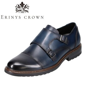 エリニュス・クラウン ERINYS CROWN ER-0332 メンズ靴 靴 シューズ 3E相当 ビジネスシューズ モンクストラップ ダブルモンク 屈曲性 柔らかい 本革 レザー ネイビー