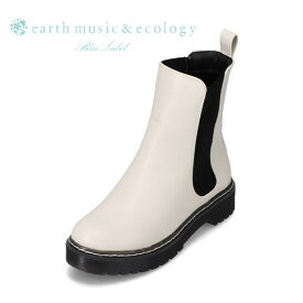 アースミュージックアンドエコロジー earth music&ecology EM-856 レディース靴 靴 シューズ 3E相当 ショートブーツ サイドゴアブーツ ミドル丈ブーツ ボリューム底 リブ 履きやすい 安定感 人気 ブランド おしゃれ アイボリー