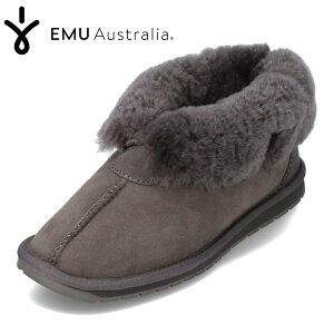 エミュー EMU WP10532 レディース靴 靴 シューズ 2E相当 ムートンブーツ ショートブーツ シープスキン ファー ボア 防寒 暖かい 冬靴 ミニ丈 人気 ブランド チャコール
