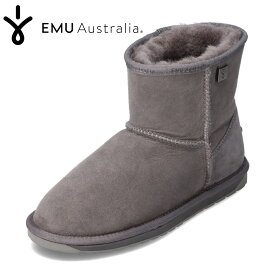 エミュー EMU WP20003 レディース靴 靴 シューズ 2E相当 ムートンブーツ ショートブーツ シープスキン ファー ボア 防寒 暖かい 冬靴 ミニ丈 人気 ブランド チャコール