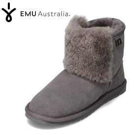 エミュー EMU WP11869 レディース靴 靴 シューズ 2E相当 ムートンブーツ ショートブーツ シープスキン ファー ボア 防寒 暖かい 冬靴 ミニ丈 人気 ブランド チャコール