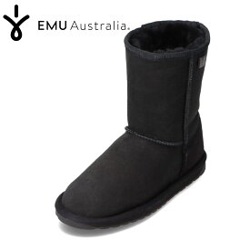 エミュー EMU WP20002 レディース靴 靴 シューズ 2E相当 ムートンブーツ ショートブーツ シープスキン ファー ボア 防寒 暖かい 冬靴 ミドル丈人気 ブランド ブラック