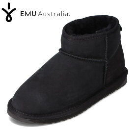 エミュー EMU W10937 レディース靴 靴 シューズ 2E相当 ムートンブーツ ショートブーツ シープスキン ファー ボア 防寒 暖かい 冬靴 ミニ丈 人気 ブランド ブラック