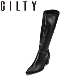 ギルティ― GILTY GL253 レディース靴 靴 シューズ 2E相当 ロングブーツ ストレッチ素材 太めヒール 安定感 美脚効果 人気 定番 ブラック