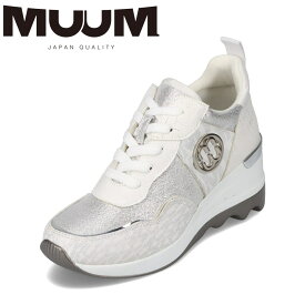 ムーム MUUM MU2101 レディース靴 靴 シューズ 2E相当 ローカットスニーカー 低反発 クッション メタルパーツ キレイめ 歩きやすい ホワイト