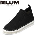【全品P15倍！15日00:00〜24H限定】ムーム MUUM MU2621 レディース靴 靴 シューズ 2E相当 ハイカットスニーカー 低反発 クッション ニット 伸縮性 キラキラ キレイめ 歩きやすい ブラック