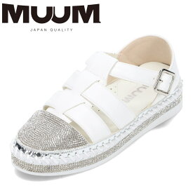 ムーム MUUM MU2619 レディース靴 靴 シューズ 2E相当 グルカシューズ サンダル 低反発 クッション キラキラ キレイめ 歩きやすい ホワイト