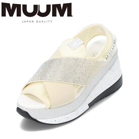 ムーム MUUM MU5270 レディース靴 靴 シューズ 2E相当 サンダル スポーツサンダル スポサン 厚底 低反発 クッション ボリュームソール クロスストラップ バックストラップ キラキラ キレイめ 歩きやすい ホワイト