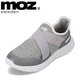 モズ スウェーデン MOZ sweden MOZ-27694 レディース靴 靴 シューズ 2E相当 スニーカー スリッポン ローカットスニーカー スポーティ ゴムバンド フィット感 人気 ブランド グレー