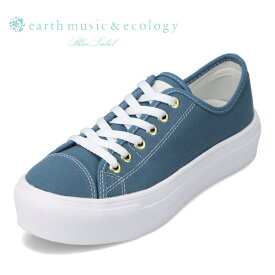 アースミュージックアンドエコロジー earth music&ecology EM-6610 レディース靴 靴 シューズ 3E相当 スニーカー 厚底スニーカー ローカットスニーカー シンプル カジュアル 人気 ブランド おしゃれ ブルー