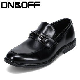 オンアンドオフ ON&OFF 929 メンズ靴 靴 シューズ 4E相当 ビジネスシューズ ローファー 幅広 スリッポン 屈曲性 歩きやすい 通勤 仕事 ビジネス ビットローファー ブラック