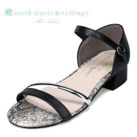 アースミュージックアンドエコロジー earth music&ecology EM-133 レディース靴 靴 シューズ 3E相当 サンダル ストラップサンダル パイソン柄 ヘビ柄 シンプル 人気 ブランド ブラック