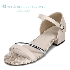 アースミュージックアンドエコロジー earth music&ecology EM-133 レディース靴 靴 シューズ 3E相当 サンダル ストラップサンダル パイソン柄 ヘビ柄 シンプル 人気 ブランド ベージュ
