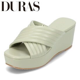 デュラス DURAS DR9071 レディース靴 靴 シューズ 2E相当 サンダル ミュール ウェッジソール 厚底 スクエアトゥ 美脚 おしゃれ 人気 ブランド グリーン