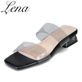 レナ Lena TS-376 レディース靴 靴 シューズ 2E相当 サンダル ミュールサンダル クリアヒール ローヒール 美脚 エレガント 夏 おしゃれ 人気 ブランド ブラック