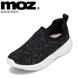 モズ スウェーデン MOZ sweden MOZ-23001 レディース靴 靴 シューズ 2E相当 スニーカー ランニングシューズ スリッポン 軽量 メッシュ 通気性 ローカットスニーカー スポーツ 運動 ジョギング ウォーキング 人気 ブランド ブラック