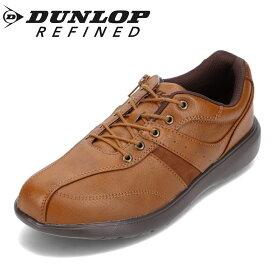 ダンロップ リファインド DUNLOP REFINED DC1001 メンズ靴 靴 シューズ 4E相当 スニーカー カジュアルシューズ ウォーキングシューズ 幅広 ゆったり ストレッチ シンプル ローカットスニーカー キャメル