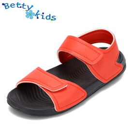 ベティキッズ Betty Kids BK-2361 キッズ靴 子供靴 靴 シューズ 2E相当 キッズサンダル スポーツサンダル スポサン 子供 男の子 女の子 フラットサンダル シンプル 履きやすい レッド