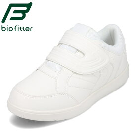 バイオフィッター biofitter BF-186 メンズ靴 靴 シューズ 3E相当 スニーカー ローカットスニーカー 抗菌 防臭 軽量 反射材 歩きやすい 紐なし 面ファスナー 履きやすい ホワイト