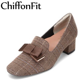 シフォンフィット ChiffonFit CF-5086 レディース靴 靴 シューズ E相当 リボンパンプス 太めヒール オフィス 通勤 セレモニー クラシック 上品 リボン クッション 歩きやすい オーク