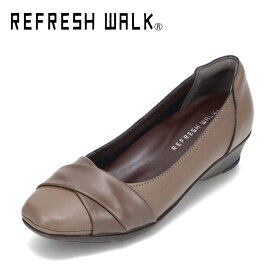 リフレッシュウォーク REFRESH WALK KK1254 レディース靴 靴 シューズ 4E相当 ウェッジソールパンプス オフィス ビジネス 通勤 セレモニー カジュアル シンプル 定番 オーク