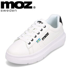 モズ スウェーデン MOZ sweden MOZ-1156 レディース靴 靴 シューズ 2E相当 スニーカー コートスニーカー 厚底 ボリュームソール ローカットスニーカー ロゴ 人気 ブランド ブラック
