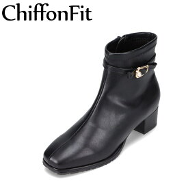 シフォンフィット ChiffonFit CF-5099 レディース 靴 シューズ 3E相当 ショートブーツ パール バックル 上品 スタイリッシュ 2WAY 人気 ブランド ブラック