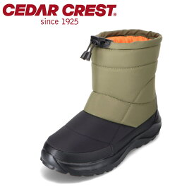 セダークレスト CEDAR CREST CC-9467 メンズ靴 靴 シューズ 2E相当 ダウンブーツ 防水ブーツ スノーブーツ 中綿 防寒 暖かい 雨 雪 冬 シンプル レインブーツ ブラック×カーキ